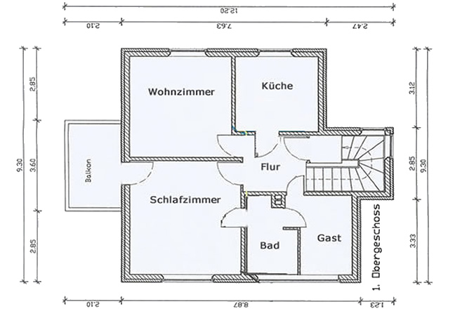 Grundriss Wohnung 1